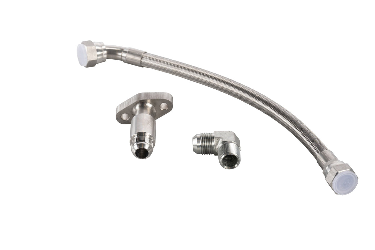 BPS Detroit Series 60 12.7 Turbo Drain Line Kit - SS Braided Pre-2004  BPS Diesel