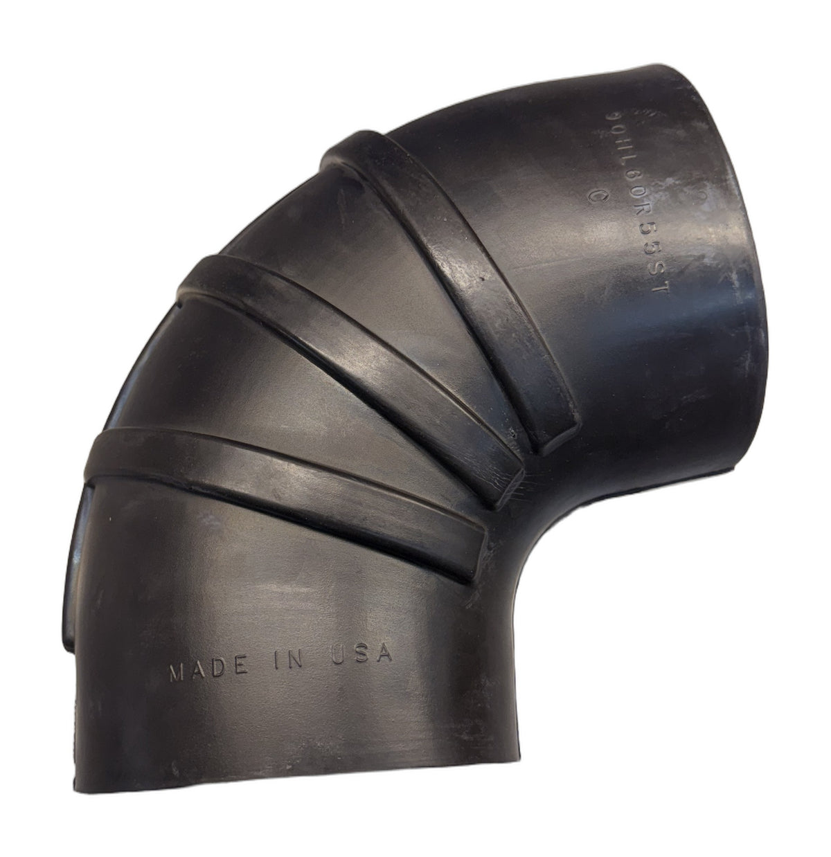 BPS ribbed Made in USA 90 degree intake boot - MADE IN USA marking