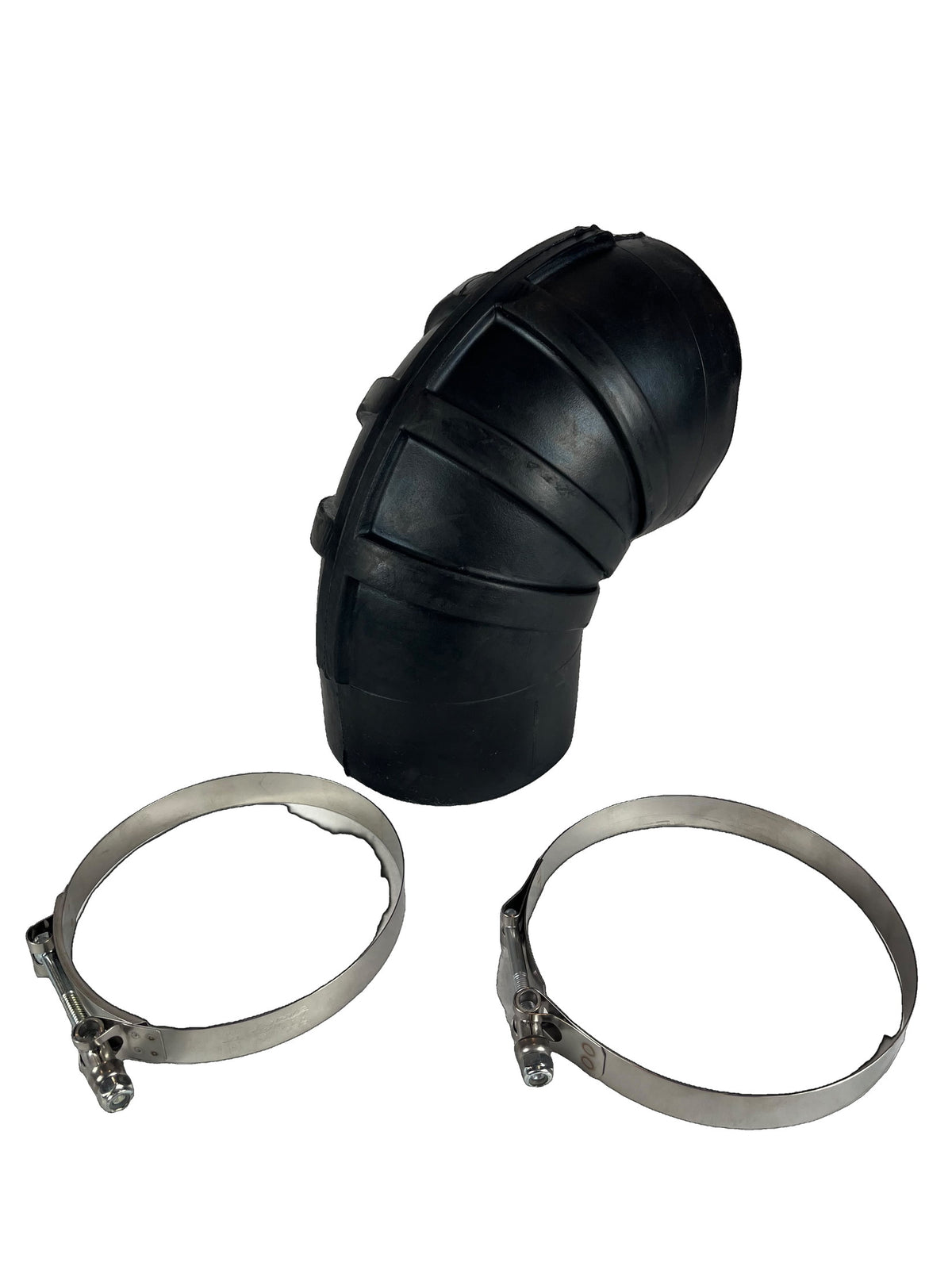 BPS 5x5.5 90 deg ribbed intake boot with stainless T-bolt clamps
